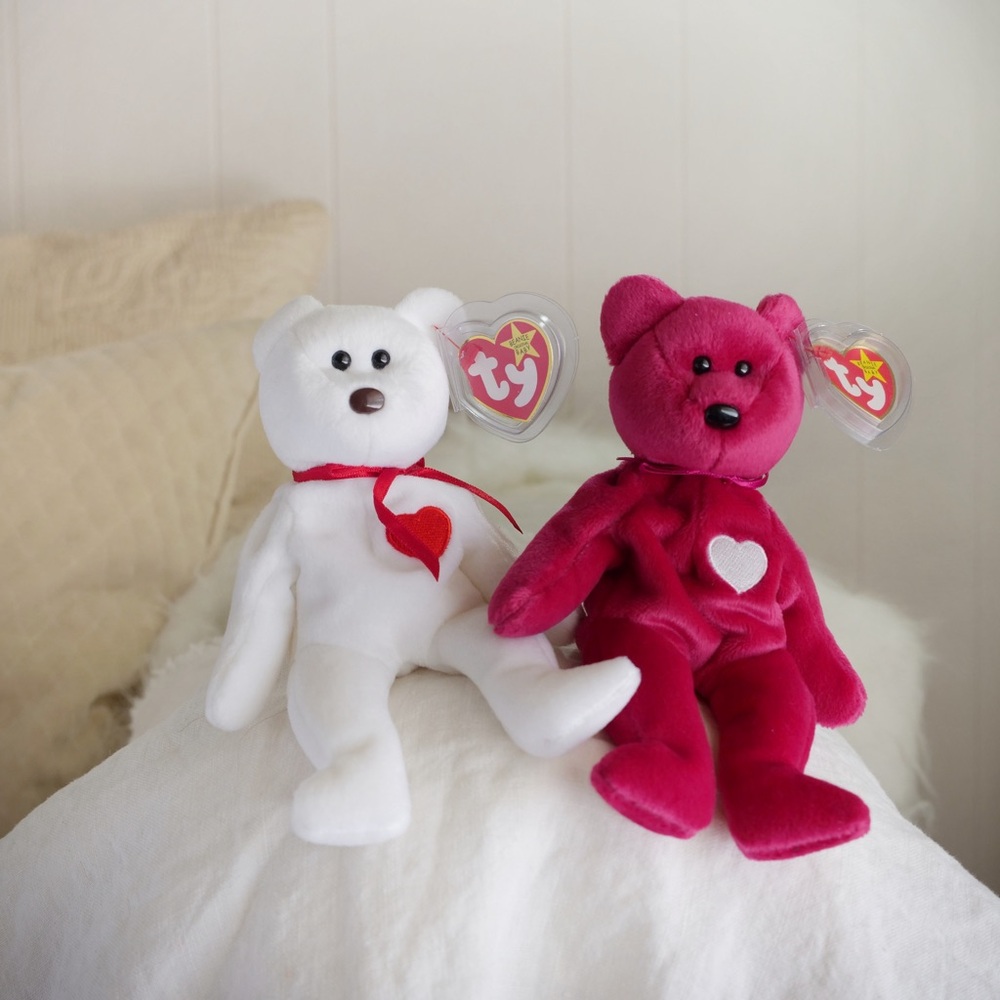 Vintage Valentines Day Ty Valentino and Valentina Beanie Babies Valentine Gift